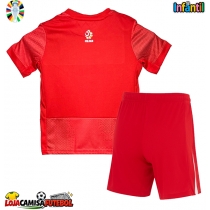 Camisa de Futebol Polónia Equipamento Secundário Infantil Europeu 2024 Manga Curta (+ Calças curtas)